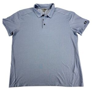 OGIO Mens Performance Polo Shirt Light Blue Heathered Short Sleeve Size L